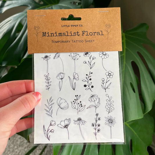 Minimalist Wildflower Temporary Tattoos