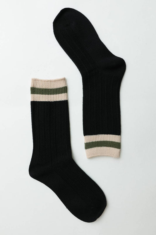 Color Block Socks: Black