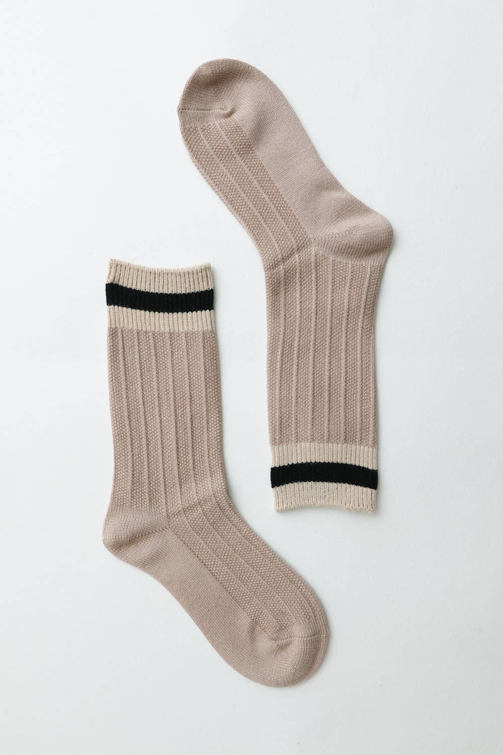 Color Block Socks: Tan